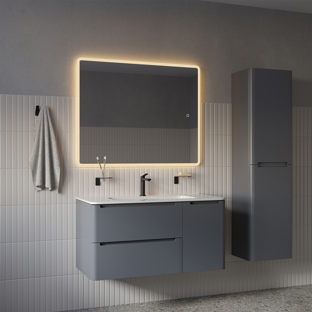 Зеркало с подсветкой 3 в 1 IDDIS Uniq, два навеса, 100/80 см, UNI1080i98