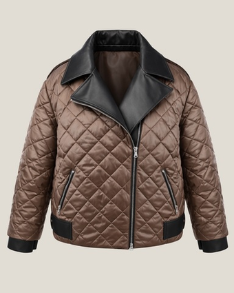 Куртка-косука комбинированная с кожей