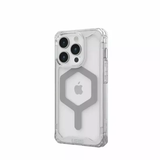 Чехол с поддержкой MAGSAFE Uag Plyo для iPhone 15 Pro 6.1", цвет прозрачный/серебро (Ice/Silver)