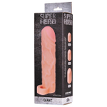 Удлиняющая и расширяющая насадка на пенис с кольцом для мошонки Giant (вторая кожа) (Цвет: телесный)