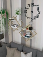 Набор полок ромб настенных злато-белых  - ЗБ