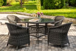 "Равенна" обеденная группа плетеная, цвет графит