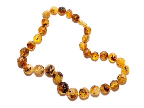 Бусы из цельного янтаря "кусанка" с включениями и молочными переливами, длина 52 см, диаметр бусин 1,5 см