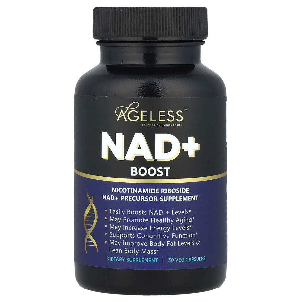 Ageless Foundation Laboratories, NAD + Boost, 30 растительных капсул