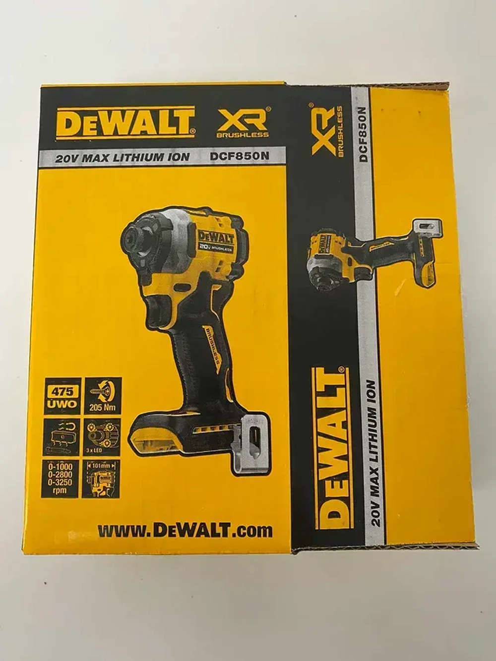 DEWALT 20V DCF850 Ударный шуруповерт Аккумуляторная электрическая дрель 205NM Бесщеточный двигатель Аккумуляторная дрель-шуруповерт Без инструментов