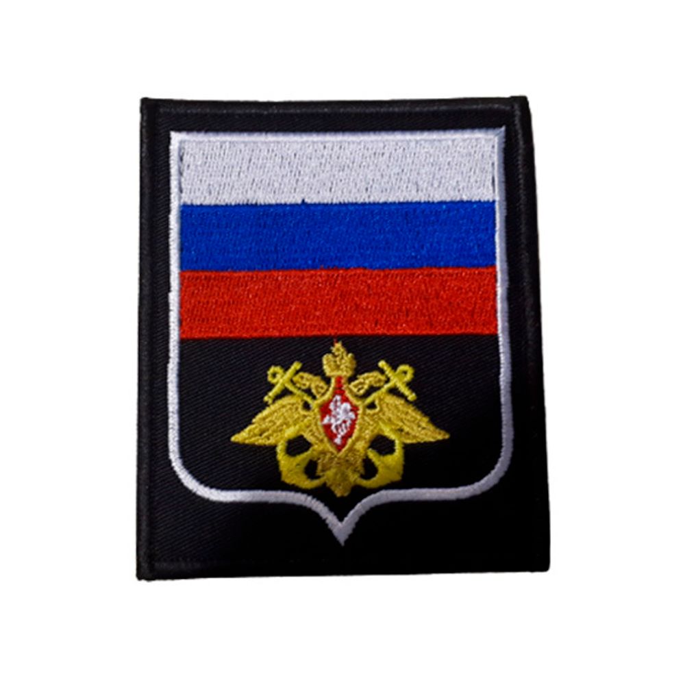Шеврон нарукавный ВМФ (черный,белый якорь,красный кант)