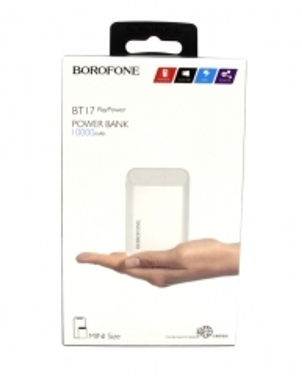 Power Bank 10000mAh, 2 USB, Borofone BT17, белый
