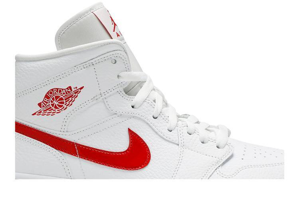 Кроссовки Jordan Air Jordan 1 Mid White University Red (Женская размерная сетка)
