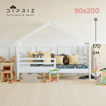 Кровать домик Альков, 90х190, из массива сосны, белая