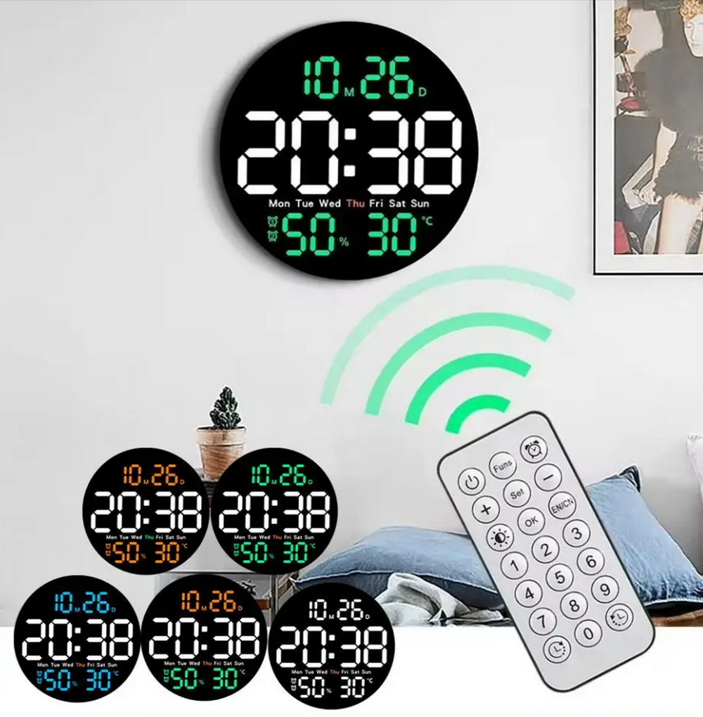 Часы настенные LED MIRROR DS-5501 White&White