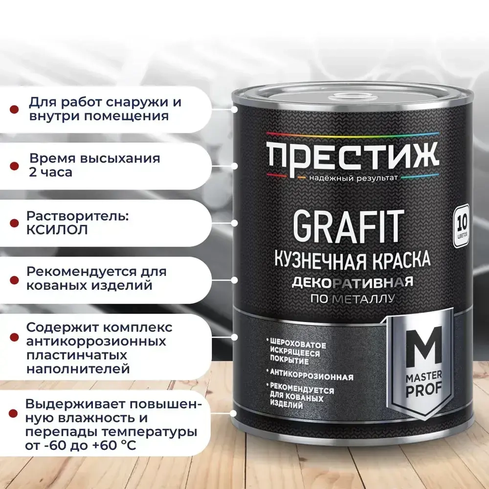 ЧЕРНАЯ Краска кузнечная 0,9 кг GRAFIT. Престиж Мастер