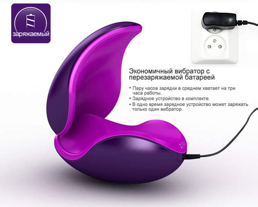 Фиолетовый вибратор для пары 2 в 1 ZINI DEUX