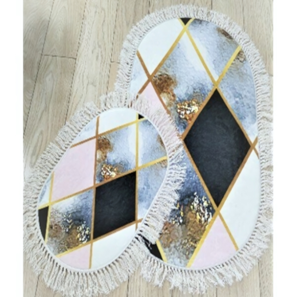 Набор ковриков DECORATIVE цифровая печать с бахромой 60*100+40*60 deco 34