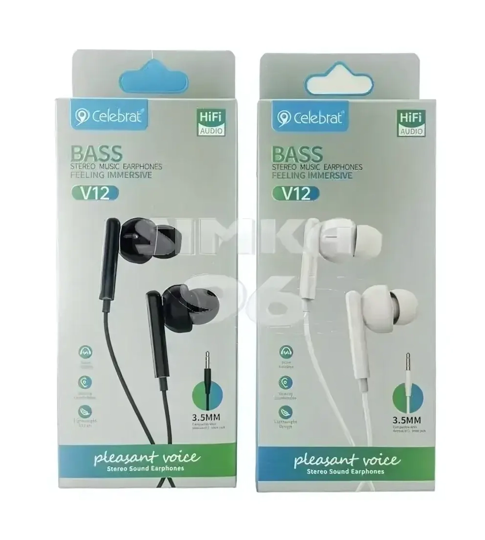 Наушники вакуумные с микрофоном Celebrat V12