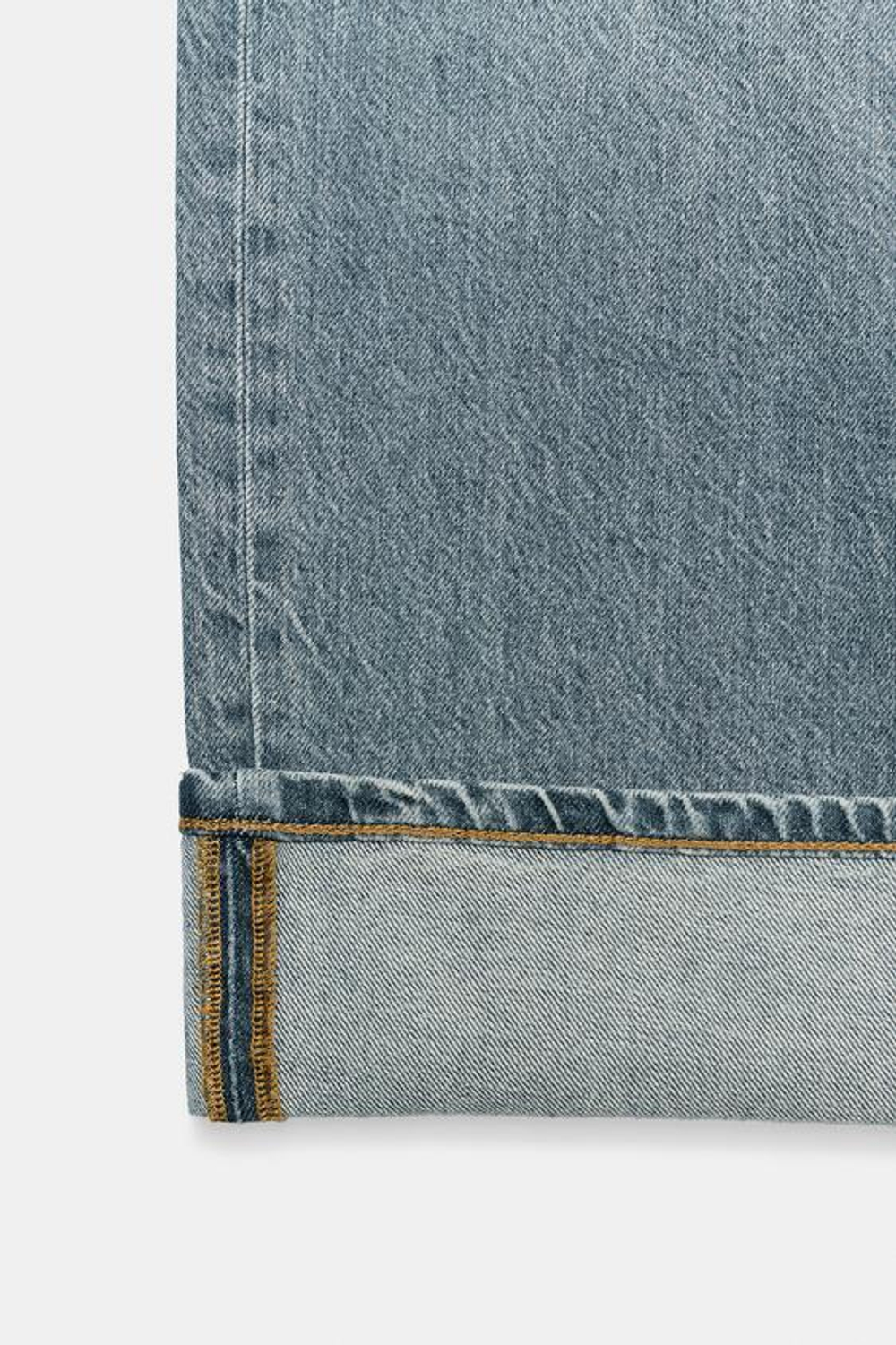 ZARA ДЖИНСЫ BAGGY СО СРЕДНЕЙ ПОСАДКОЙ — ZW COLLECTION, ЛИНЯЛЫЙ СИНИЙ