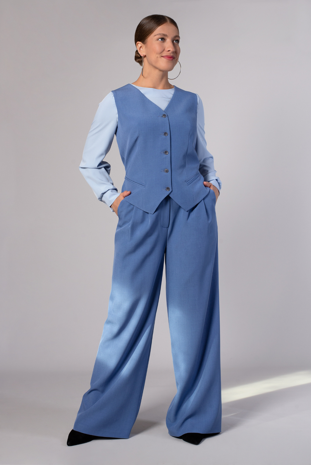 Жилет женский 4136АП, Серо-голубой #326Сго064136АП