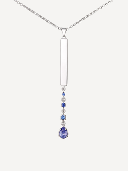 Подвес из серебра со вставками из фианитов цвета танзанит