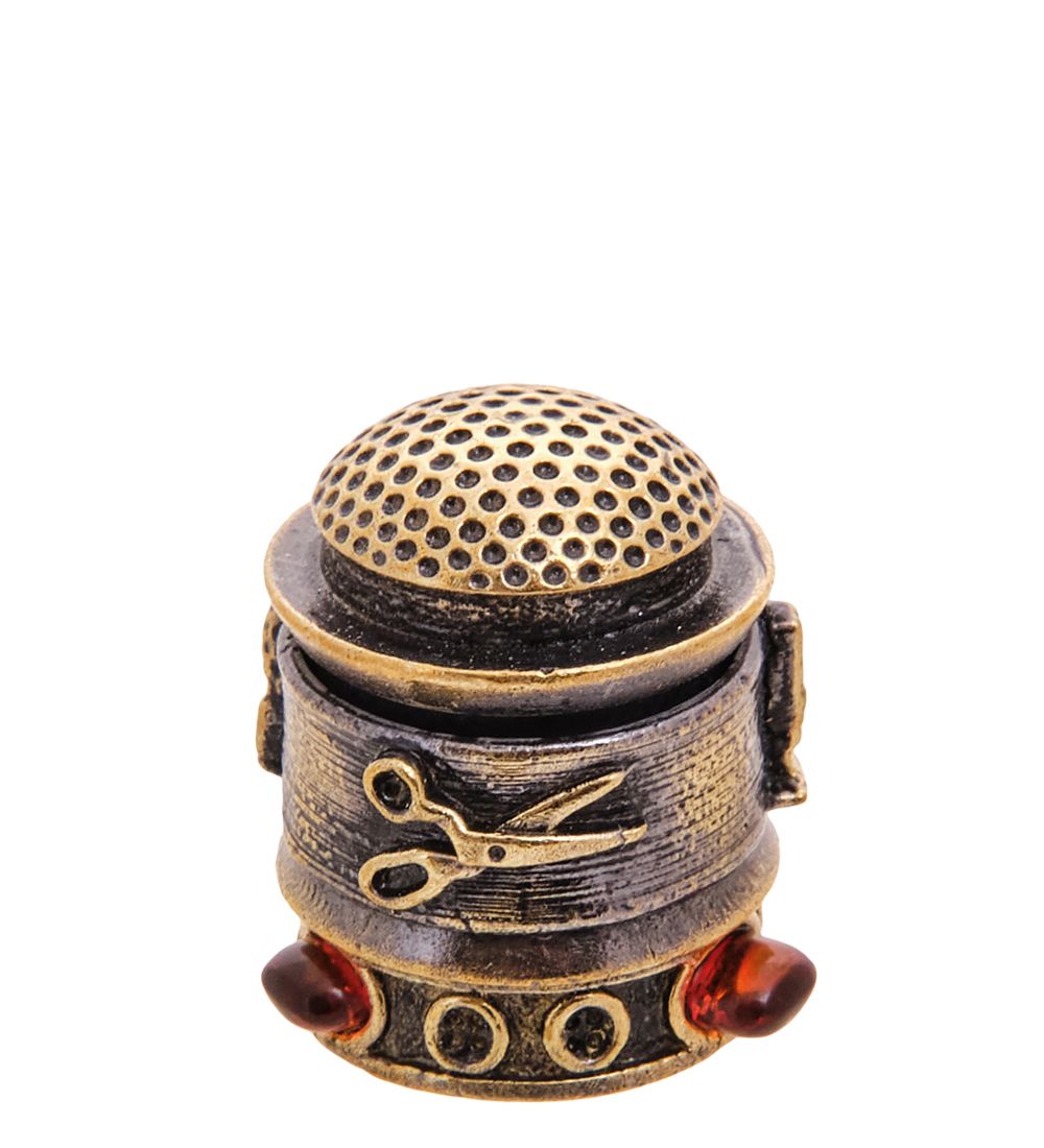 AM-3571 Наперсток-вращающийся «Швея» (латунь, янтарь)