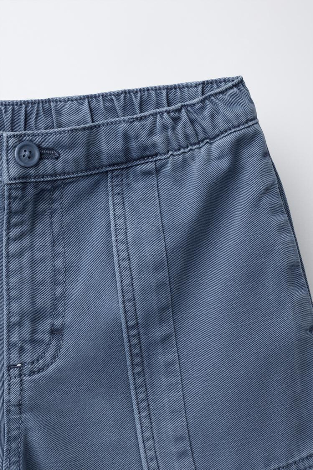 ZARA БРЮКИ BALLOON С ДЕКОРАТИВНЫМ ШВОМ, СИНИЙ