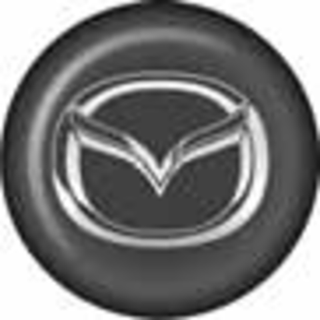 Наклейки  на колпаки D-6см - "Mazda" (объемная) голографическая (черный фон) (кт4шт) 02567