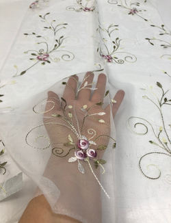 Тюль сетка с вышивкой розами арт. Розуэлл DM 8502 col. 07 из коллекции Laime