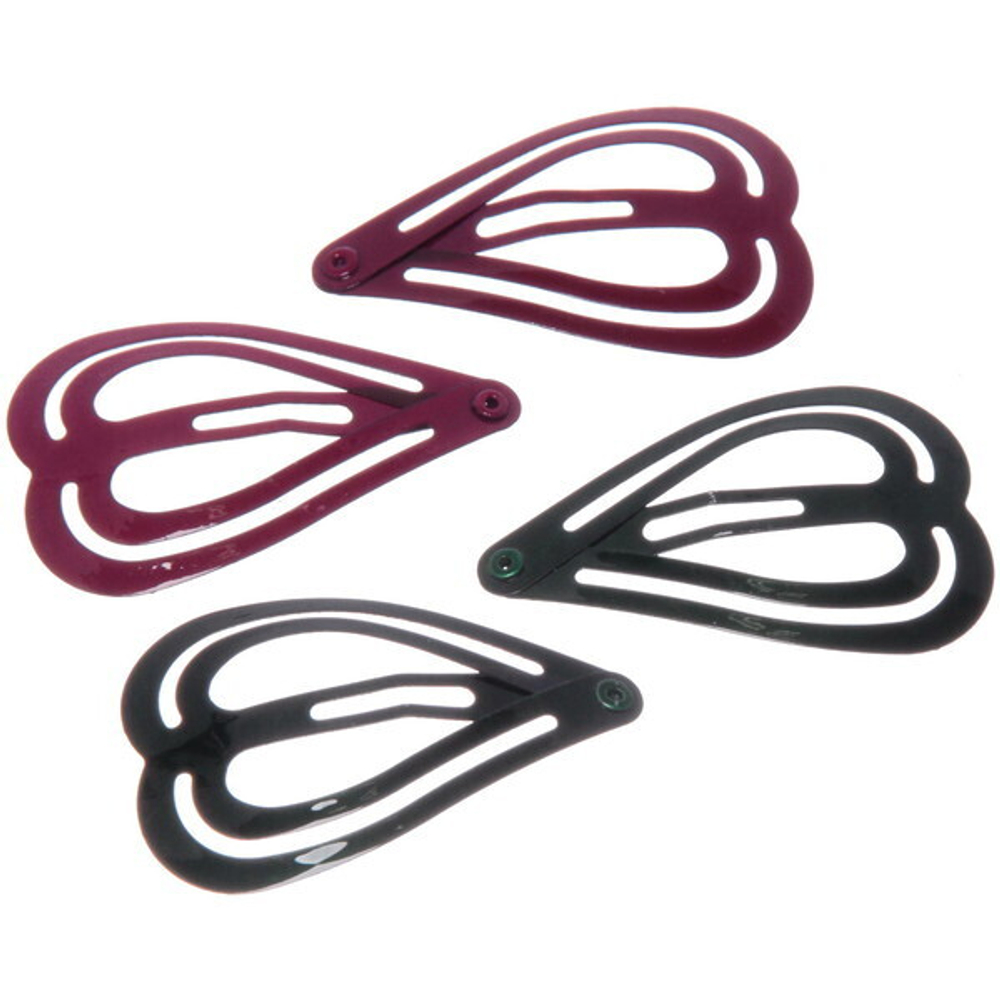 Зажимы для волос детские 12шт на блистере «Your Jewelry - Heart», микс 6 цветов, 4,5*3см