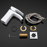 Смеситель для раковины 35к G1007-8 GAPPO литой, п/гайку, БЕЛЫЙ-Хром