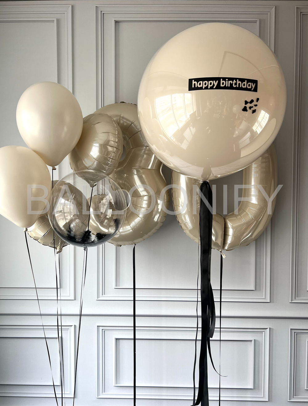 Набор шаров "Кремовый шик" с 2 цифрами