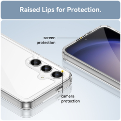 Усиленный чехол c мягкими боковыми рамками для Samsung Galaxy S24, прозрачные рамки