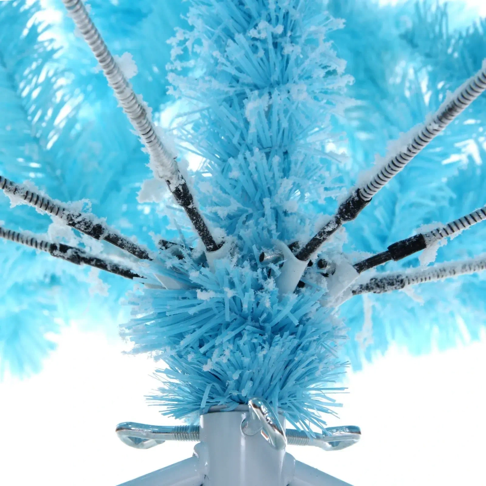 Ёлка «Звон вьюги» 120 см, ПВХ (278 веток), белый иней, Голубой