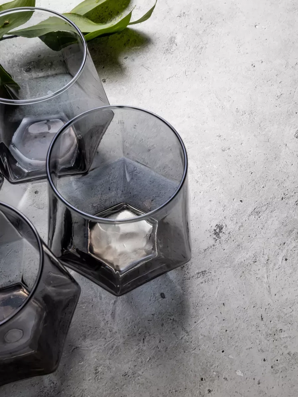 Набор шестигранных бокалов рокс, 330мл, черные, 6 шт.