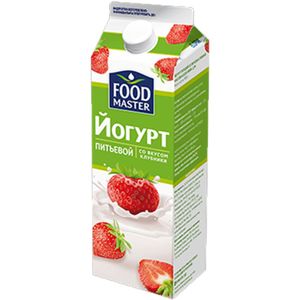 Йогурт Food Master питьевой клубника 2% 900 мл