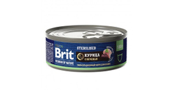 BRIT, Консервы для стерилизованных кошек, Курица с печенью, 100 гр.