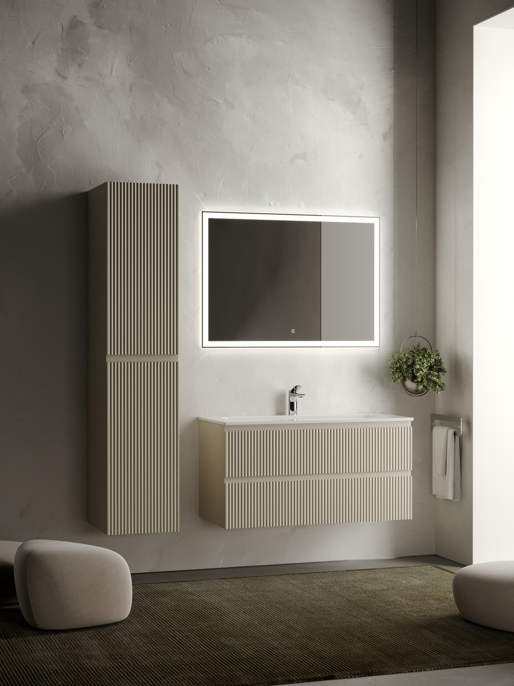 Тумба с раковиной Sancos Snob R 100 см SNR100CE beige soft