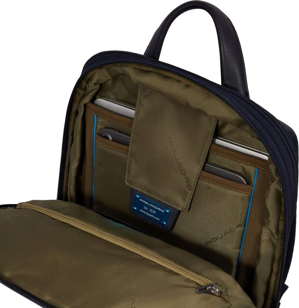 Рюкзак Piquadro Brief2 CA6383BR2/BLU темно-синий нейлон/натуральная кожа