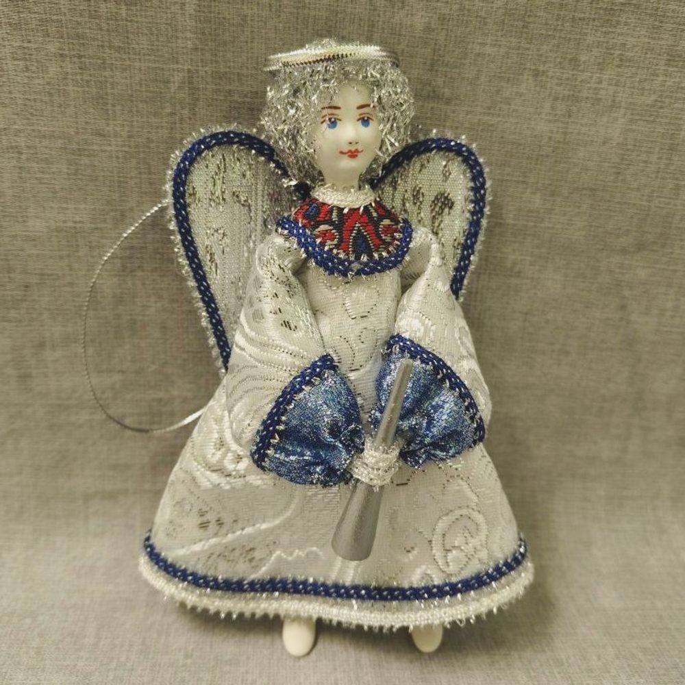 Ёлочная игрушка Ангел с дудочкой