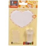 Набор для дизайна ногтей - стемпинг «VivA Manicur», пластина сердце, микс 4 цвета, 17*11см