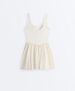 OYSHO Короткое платье Comfortlux, светлый экрю