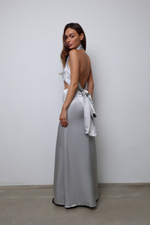 Юбка макси серебро