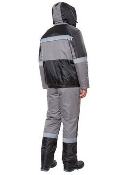 Костюм зимний "Статус NEW" полукомбинезон (серый/черный)