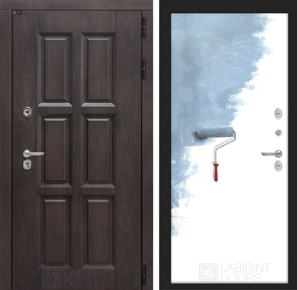 Дверь с терморазрывом входная Лабиринт ЛОНДОН ТЕРМО 28 Грунт под покраску