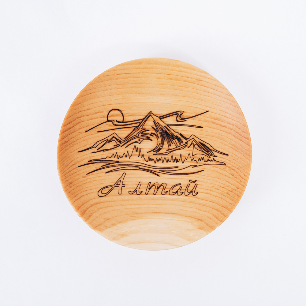 Деревянная тарелка Art of Siberia АЛТАЙ из сибирского кедра T133