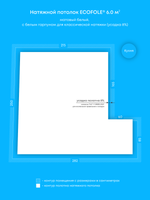 Матовый натяжной потолок 6 м2