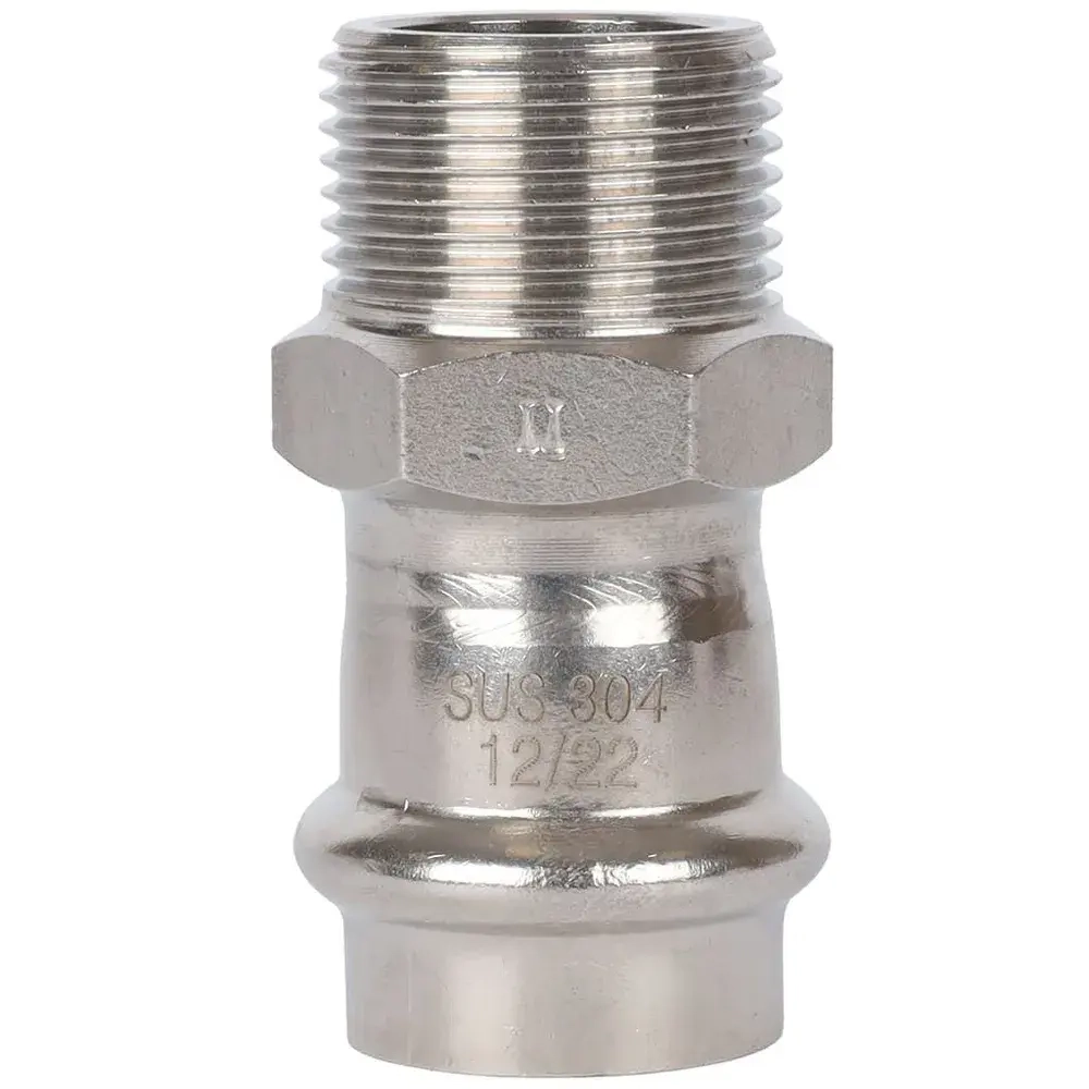 ROMMER Переходник с НР 22x3/4" из нержавеющей стали прессовой