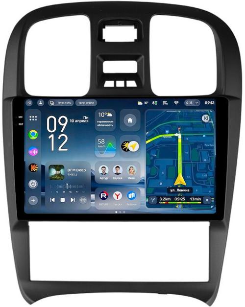 Магнитола для Hyundai Sonata 4 EF 2001-2013 - Teyes CC4-PRO монитор 9.5" 2K QLED на Android 13, Быстрейшая, Snapdragon 778G, ИИ, CarPlay, DSP, 4G SIM-слот