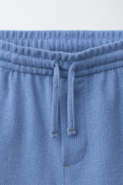 ZARA ШОРТЫ-БЕРМУДЫ В СТИЛЕ РУСТИК, СИНИЙ