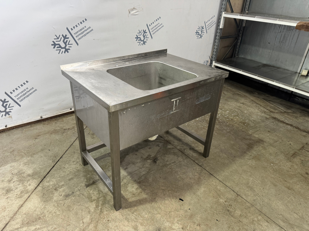 Мойка односекционная 1000х700х860 из нержавеющей стали (основание профиль 4х4)