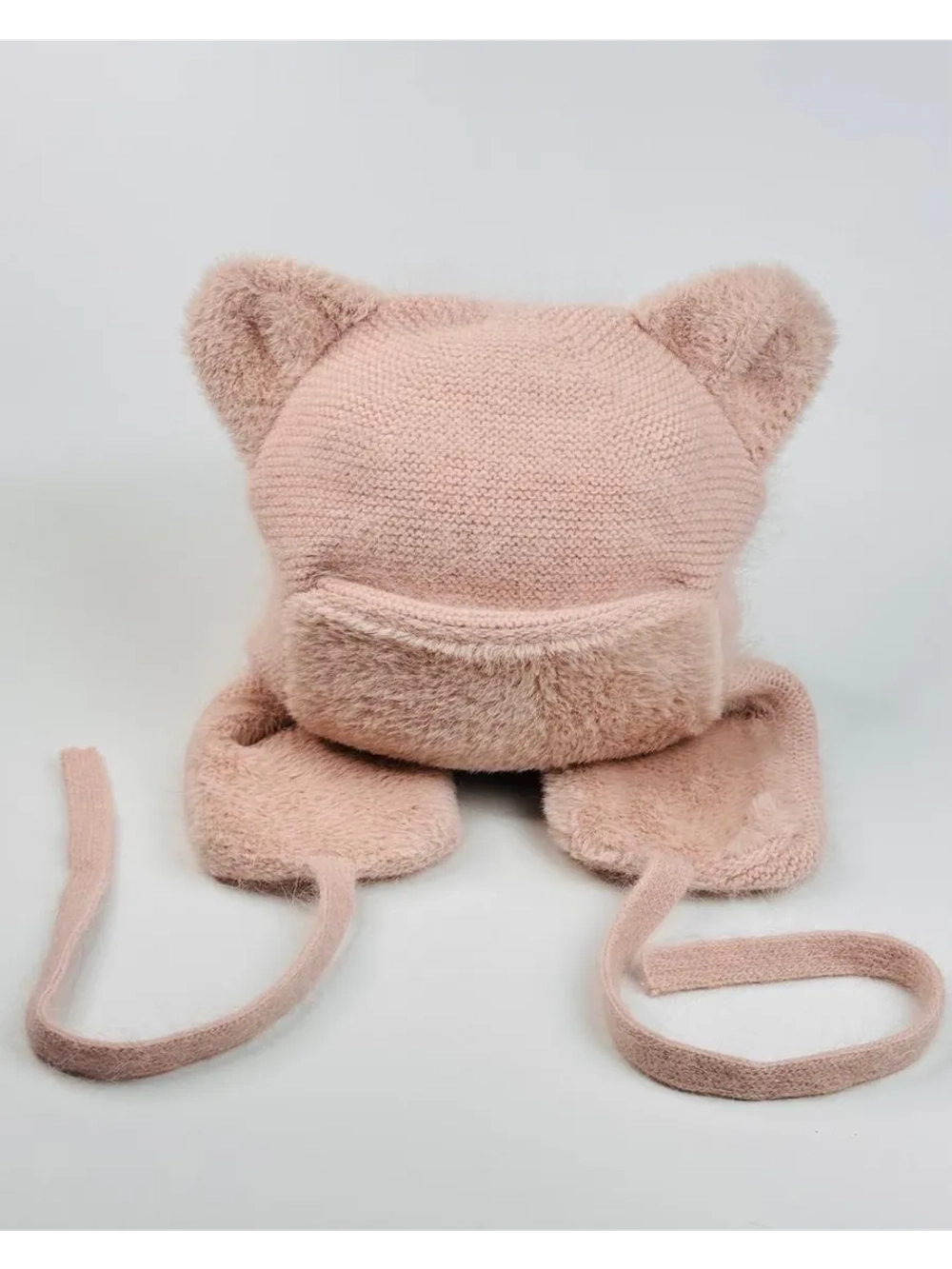 шапка зимняя вязаная с ушками ангора