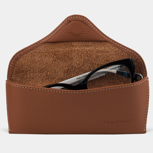 Футляр для очков Vision Easy из натуральной кожи теленка коричневого цвета