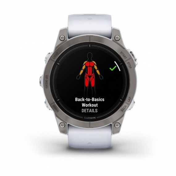 Garmin EPIX PRO Gen 2 Sapphire 47 мм — титан белый DLC, белый ремешок